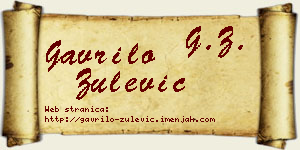 Gavrilo Zulević vizit kartica